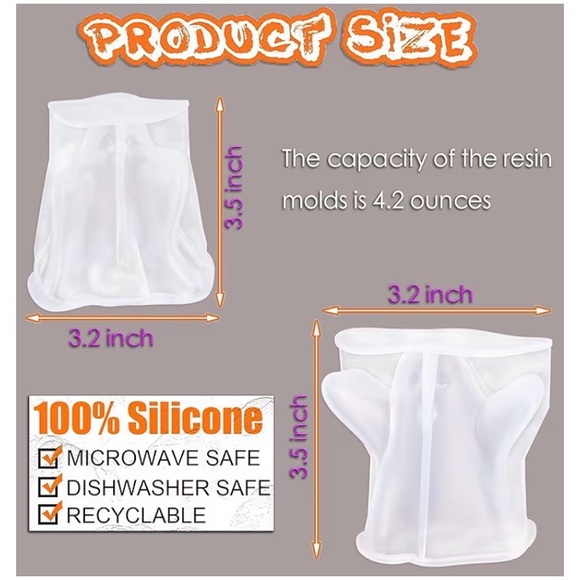 2 Pack Ghost Candle Molds 3D Halloween Candle Molds Silicone Candle Soap New - Picture 2 of 4